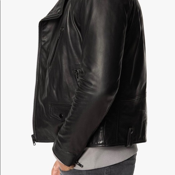 NWOT JOE'S JEANS LEATHER MOTO BIKER ZIP JACKET Sz M - Picture 5 of 14